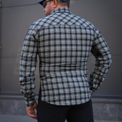 Тактична мілітарі Сорочка FCT Blackbeard літня в клітинку Сіро-зелена (11 номер)