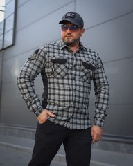Тактична мілітарі Сорочка FCT Blackbeard літня в клітинку Сіро-зелена (11 номер)