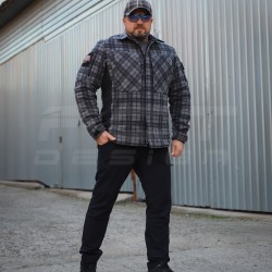 Тактическая милитари Рубашка FCT зимняя утепленная в клетку Темно-серая флис подкладка (46 номер)
