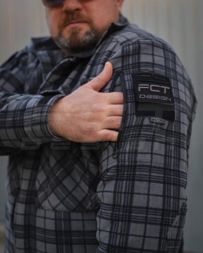 Тактическая милитари Рубашка FCT зимняя утепленная в клетку Темно-серая флис подкладка (46 номер) 40-42/3