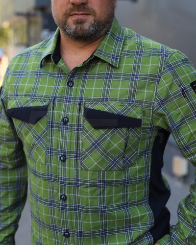 Тактична мілітарі Сорочка FCT Blackbeard літня в клітинку Зелена (12 номер) 40-42/3 40-42/3