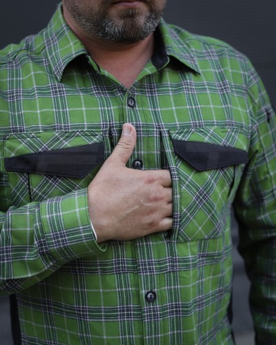 Тактична мілітарі Сорочка FCT Blackbeard літня в клітинку Зелена (12 номер) 40-42/3 40-42/3