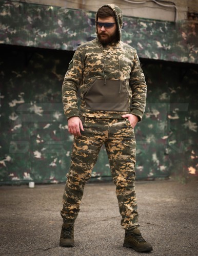 Костюм спортивний флісовий з посиленням Софтшелл піксель ЗСУ 42 42