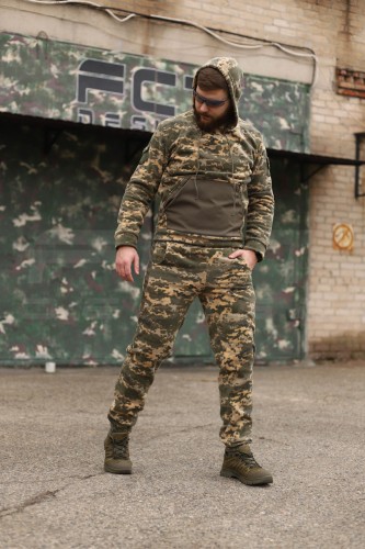 Костюм спортивний флісовий з посиленням Софтшелл піксель ЗСУ 42 42