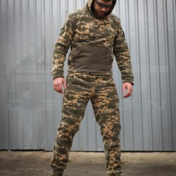 Костюм спортивный флисовый с усилением Софтшелл пиксель ВСУ