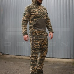 Костюм спортивный флисовый с усилением Софтшелл пиксель ВСУ