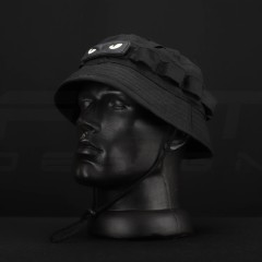 Панама тактична ріп-стоп з велкро чорна