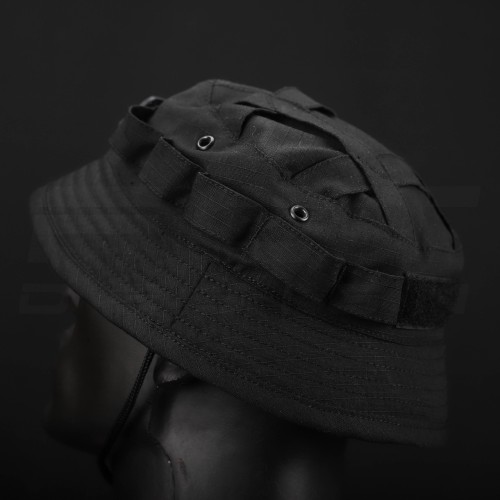 Панама тактична ріп-стоп з велкро чорна 56 56