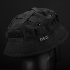 Панама тактична ріп-стоп з велкро чорна