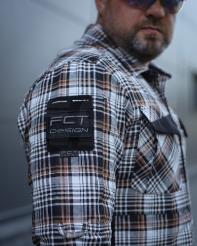Тактическая милитари Рубашка FCT Blackbeard летняя в клеточку Серо-оранжевая (13 номер) 40-42/3