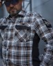 Тактическая милитари Рубашка FCT Blackbeard летняя в клеточку Серо-оранжевая (13 номер) 40-42/3