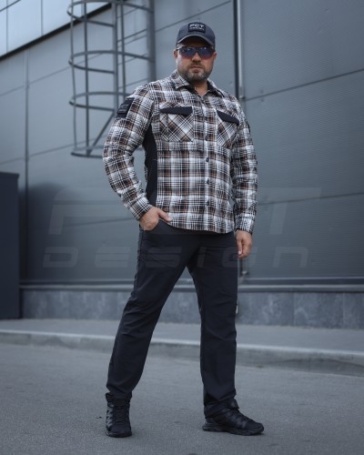 Тактична мілітарі Сорочка FCT Blackbeard літня в клітинку Сіро-помаранчева (13 номер) 40-42/3 40-42/3