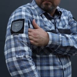 Тактична мілітарі Сорочка FCT Blackbeard літня в клітинку Блакитна (14 номер)