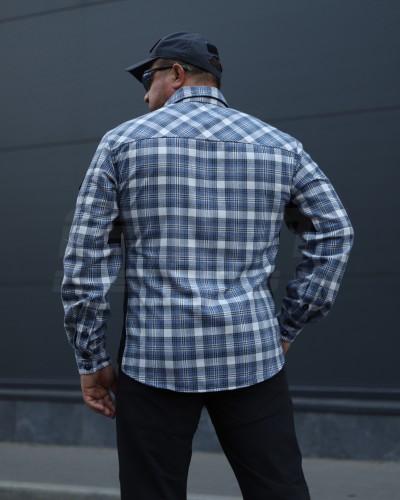 Тактична мілітарі Сорочка FCT Blackbeard літня в клітинку Блакитна (14 номер) 40-42/3 40-42/3