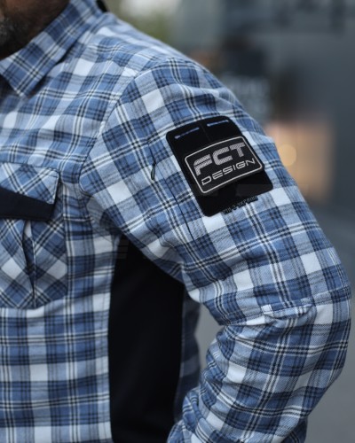 Тактична мілітарі Сорочка FCT Blackbeard літня в клітинку Блакитна (14 номер) 40-42/3 40-42/3