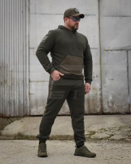 Костюм спортивний флісовий з посиленням Софтшелл хакі