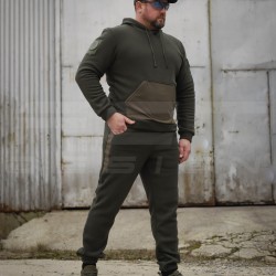 Костюм спортивний флісовий з посиленням Софтшелл хакі