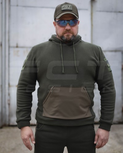 Костюм спортивний флісовий з посиленням Софтшелл хакі 42 42