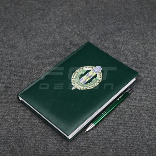 Блокнот-щоденник ДПСУ з нанесенням А5 зелений 14,8х21 см 14,8х21 см