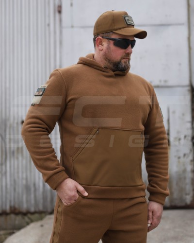 Костюм спортивний флісовий з посиленням Софтшелл койот 42 42
