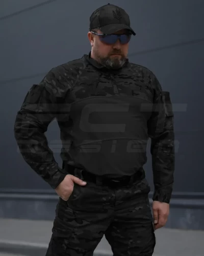 Убакс тактична бойова сорочка Страйкер чорний мультикам  42 42