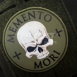 Шеврон/патч резиновый ПВХ круглый Memento Mori