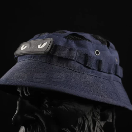 Панама тактична ріп-стоп Велкро з регулятором та сіткою синя 56 56