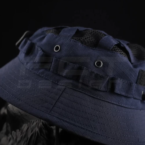 Панама тактична ріп-стоп Велкро з регулятором та сіткою синя 56 56