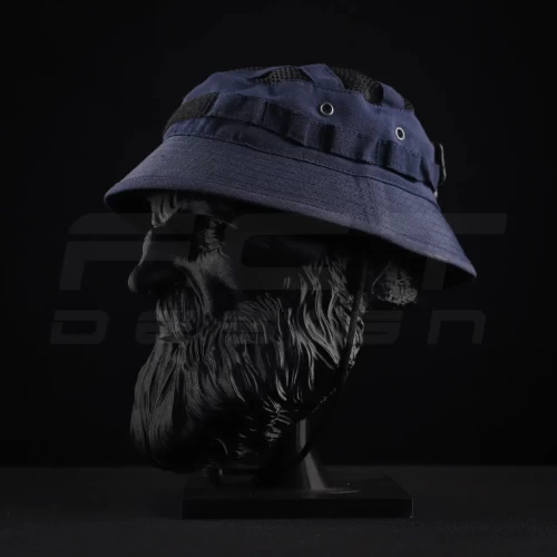 Панама тактична ріп-стоп Велкро з регулятором та сіткою синя 56 56