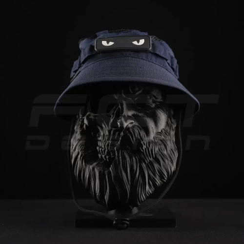 Панама тактична ріп-стоп Велкро з регулятором та сіткою синя 56 56