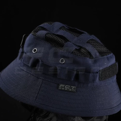 Панама тактична ріп-стоп Велкро з регулятором та сіткою синя 56 56