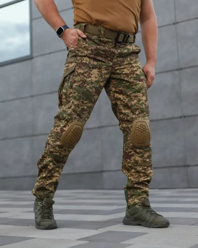 Штани зимові з наколінниками тактичні Корд Gen 2 на флісі Хижак піксель G-0822 44 44