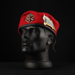 Берет Артиллерии Капля красная в сборе с металлическим флажком