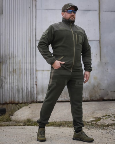 Костюм спортивний флісовий спрощенний хаки 42 42