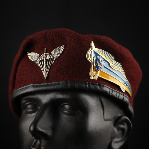 Берет ДШВ Крапля Марун в зборі з металевим прапорцем 56 56