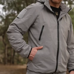 Куртка тактическая Хантер 4W Stretch на сетке Серая