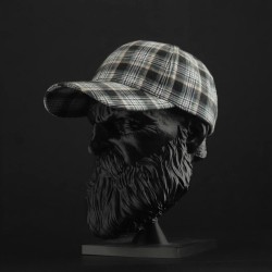 Кепка бейсболка FCT літня в клітинку сіро-зелена (11 номер)     