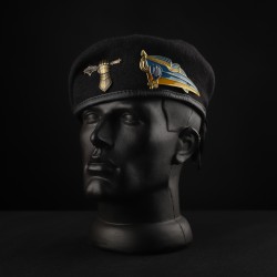 Берет ЗСУ Танковых войск Капля черная в сборе с металлическим флажком