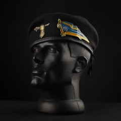 Берет ЗСУ Танковых войск Капля черная в сборе с металлическим флажком