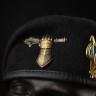 Берет ЗСУ Танкових військ Крапля чорний в зборі з металевим прапорцем 56 56