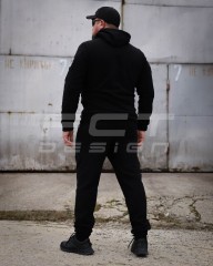 Костюм спортивний флісовий з посиленням Софтшелл чорний