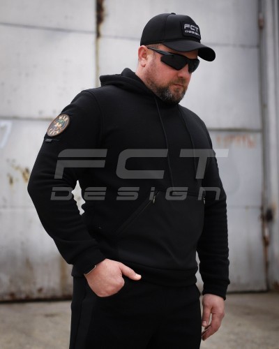 Костюм спортивний флісовий з посиленням Софтшелл чорний 42 42