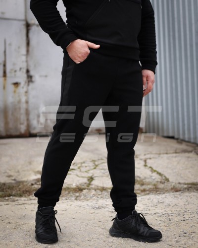 Костюм спортивний флісовий з посиленням Софтшелл чорний 42 42