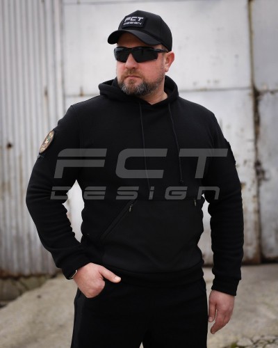 Костюм спортивний флісовий з посиленням Софтшелл чорний 42 42