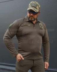 Поло Лонгслів довгий рукав CoolPass хакі