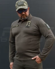 Поло Лонгслів довгий рукав CoolPass хакі