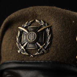 Берет Загальновійськовий ЗСУ Крапля степ в зборі з металевим прапорцем