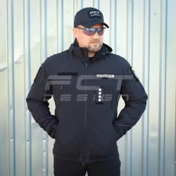 Куртка Хантер Баланс стрейч на сітці чорна для поліції