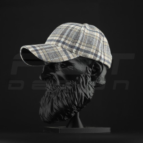 Кепка бейсболка FCT утеплена в клітинку бежево-синя (5 номер)  58 58