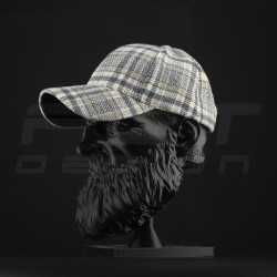 Кепка бейсболка FCT утеплена в клітинку бежево-синя (5 номер)